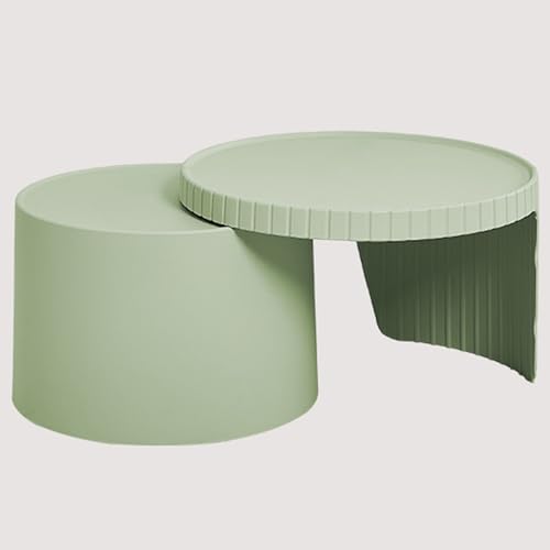 Satztisch-Couchtisch, 2er-Set, Runder Beistelltisch, Modern, PP-Material, Keine Montage Erforderlich, for Wohnzimmer, Schlafzimmer, Balkon(Green) von Generic