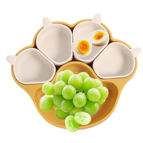 Saugnapf, Fütterungsmatte aus Silikon für Babys, Silikon-Teller für Kleinkinder mit Katzen-Klauenmuster | Absaugung für Babys, unterteilte Teller, zum Abnehmen Saugnapf, Fütterungsmatte aus Silikon für Babys, Silikon-Teller für Kleinkinder mit Katzen-Klauenmuster | Absaugung für Babys, unterteilte Teller, zum Abnehmen von Generic