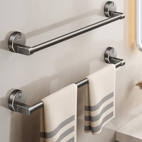 Saugnapf Aluminiumlegierung Handtuchstange Kein Bohren Handtuchhalter Badezimmer-Zubehör Handtuchständer Apartment-Essentials(Gray,30 cm/11.8 in) von Generic