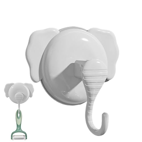 Saugnapf-Duschhaken, starke Saugnapf-Haken | Elefant Design Saugnapf-Haken für Duschwand, Mehrzweck-Wandhaken ohne Nägel, Handtuchhaken mit Vakuumabsaugung von Generic