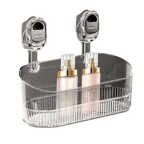 Generic Saugnapf-Halterung für Dusche, Modernes, Transparentes Grau Duschregal mit Saugnapf, CADDY, 15x14x14 cm, 1.06 pounds, Grau von Generic