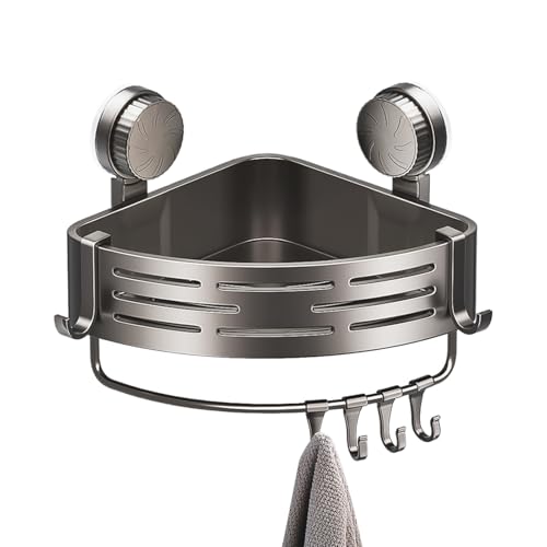 Saugnapfen Duschregal | Badezimmer Eckregal in der Ecke für Lagerung | Bohrlosen Organizer Für Shampoo-Haarspülung Zahnbürste sowie Waschbecken Badewanne | Auch im Badezimmer WC und Wäscherei von Generic