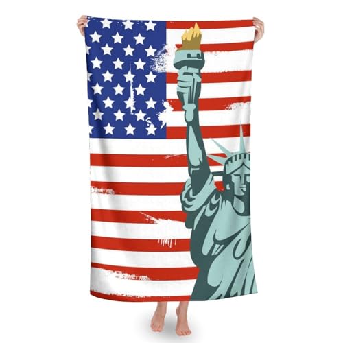 Saunatuch Freiheitsstatue, Amerikanische Flagge Dusch-Handtuch Flauschige Duschtuch Mikrofaser Badehandtücher Für Spa Reisen Strand 80X130Cm Saunatuch Freiheitsstatue, Amerikanische Flagge Dusch-Handtuch Flauschige Duschtuch Mikrofaser Badehandtücher Für Spa Reisen Strand 80X130Cm von Generic