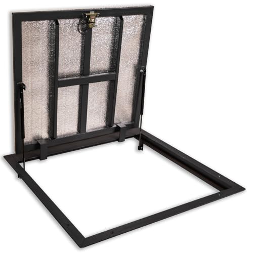 Schachtabdeckung 700 mm x 700 mm Seitenscharniere, Bodenluke Schachtdeckel Revisionsschacht Kanalschacht von Generic
