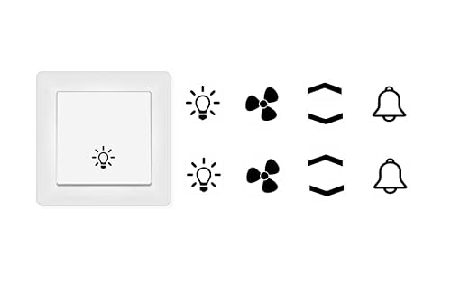 Schalter Aufkleber SET Licht Ventilator Pfeile Glocke Symbol Aufkleber (RPt3/1) (1 cm längste Seite) von Generic