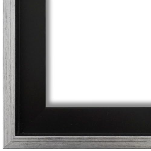 Generic Schattenfugenrahmen Bilderrahmen Schwarz Silber 45x60-45x60 cm - Modern, Shabby, Vintage - Alle Größen - handgefertigter Holz Rahmen für Bilder - Leinwand auf Keilrahmen oder Platte - Udine von Generic