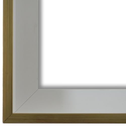 Schattenfugenrahmen Bilderrahmen Weiß Gold 24x30-24x30 cm - Modern, Shabby, Vintage - Alle Größen - handgefertigter Holz Rahmen für Bilder - Leinwand auf Keilrahmen oder Platte - Udine von Generic