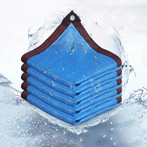Schattierungsnetz, Schattiernetz mit ösen, Sonnenschutznetz UV-Beständiges 80%-90% Shading Rate Beschattungsnetz für Pflanzenschutz Gewächshaus Scheune oder Zwinger(Blue,4x7.0m) von Generic