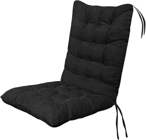 Schaukelstuhl, Stühle Mit Hoher Rückenlehne, Premium Getufteter Rückensitz, Stuhlpolster Mit Hoher Rückenlehne Für Den Außenbereich Mit Krawatten Für Den Innenbereich, Sc, Black Schaukelstuhl, Stühle Mit Hoher Rückenlehne, Premium Getufteter Rückensitz, Stuhlpolster Mit Hoher Rückenlehne Für Den Außenbereich Mit Krawatten Für Den Innenbereich, Sc, Black von Generic
