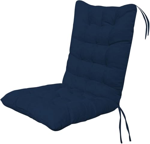Schaukelstuhl, Stühle Mit Hoher Rückenlehne, Premium Getufteter Rückensitz, Stuhlpolster Mit Hoher Rückenlehne Für Den Außenbereich Mit Krawatten Für Den Innenbereich, Sc, Navy von Generic