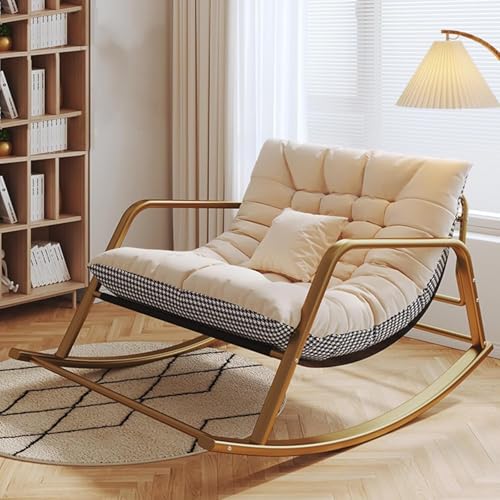 Schaukelstuhl Kinderzimmer, übergroße Terrassenschaukelstühle Mit Hoher Rückenlehne Sessel Bequemer Beistellstuhl, 440lbs Support Schaukelstühle, Moderne, Multi-colored1, Gold 92x137cm Schaukelstuhl Kinderzimmer, übergroße Terrassenschaukelstühle Mit Hoher Rückenlehne Sessel Bequemer Beistellstuhl, 440lbs Support Schaukelstühle, Moderne, Multi-colored1, Gold 92x137cm von Generic