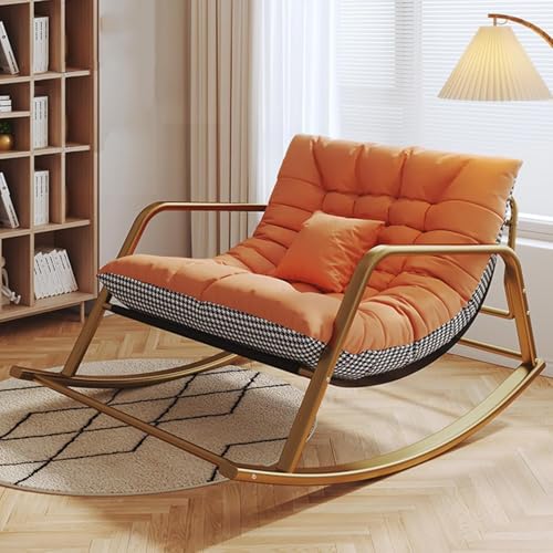 Schaukelstuhl Kinderzimmer, übergroße Terrassenschaukelstühle Mit Hoher Rückenlehne Sessel Bequemer Beistellstuhl, 440lbs Support Schaukelstühle, Moderne, Multi-colored2, Gold 92x137cm Schaukelstuhl Kinderzimmer, übergroße Terrassenschaukelstühle Mit Hoher Rückenlehne Sessel Bequemer Beistellstuhl, 440lbs Support Schaukelstühle, Moderne, Multi-colored2, Gold 92x137cm von Generic
