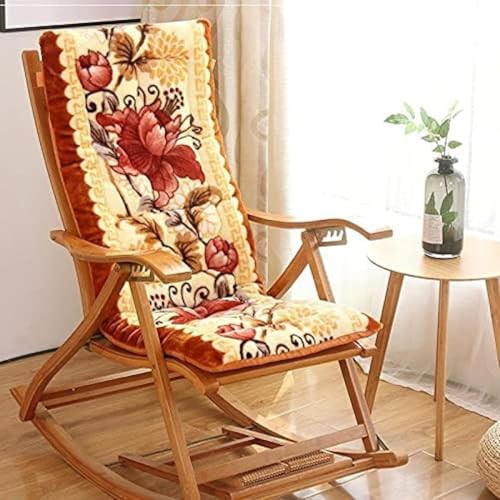 Schaukelstuhl Kissen Soft Thicken Schaukelstuhl Kissen Set Mit Abnehmbarer Nackenkissen Rückenstütze, Bequemer Stuhl Kissen Pad Mit Krawatten Für Outdoor Indoor Home Office, Waning Spring, 48 * 120cm von Generic