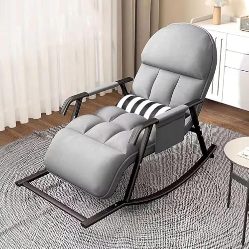 Schaukelstuhl Wohnzimmer Modern Schaukelstuhl Mit Liegefunktion, Schaukelstuhl Mit Seitentasche, Schaukelsessel Mit Verstellbarer Fußstütze, Schaukelsessel Für Wohnzimmer, Schlafzimmer von Generic