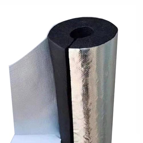 Schaumstoff Selbstklebend Schlauch 95,0 cm Aluminiumfolie-Isolationsrohr, Selbstklebende Rohrisolierung Dicke 20,0 mm für Handhaben, ID 15-120 mm(4-1/3"/110.0mm) von Generic