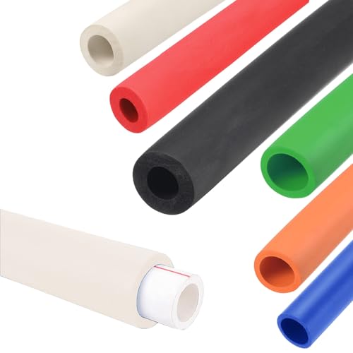 Schaumstoffschlauch ID 18 22 25 28 32 mm Flexibler Rohrisolierung 98 cm Schaumstoff Griff Rohr 30-44 mm rutschfest Rohrschale für Fitness Werkzeug Utensilien Heizung(Weiß,32mmID x 44mmOD x 98cm) von Generic