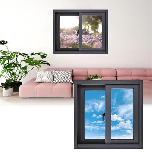 Schiebefenster aus Aluminiumlegierung Horizontal Schiebefenster mit Transparentem Glas und Bildschirmfenster Fenster für Schuppen Garagen Scheunen von Generic