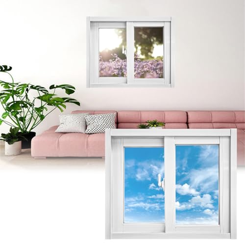Schiebefenster aus Aluminiumlegierung Horizontal Schiebefenster mit Transparentem Glas und Bildschirmfenster Fenster für Schuppen Garagen Scheunen von Generic