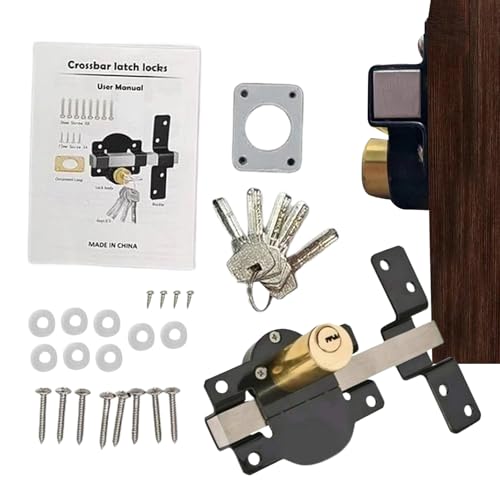 Schiebeschloss für Scheunentür | Doppelseitiges Schloss für Holztor | Riegel mit 5 Schlüsseln für Innen- und Außentür, Hinterhof, Schuppen, , , Schrank, Terrasse, Schlafzimmer, Hühner Schiebeschloss für Scheunentür | Doppelseitiges Schloss für Holztor | Riegel mit 5 Schlüsseln für Innen- und Außentür, Hinterhof, Schuppen, , , Schrank, Terrasse, Schlafzimmer, Hühner von Generic