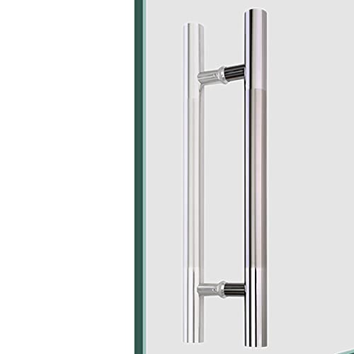 Schiebetürgriff aus Holz/Glas, moderner Scheunentorgriff, doppelseitiger runder Stangen-Edelstahl-Eingangsbereich, moderner Push-Pull-Türgriff für Innen- und Außentore (Größe: 100 cm/39 Zoll von Generic