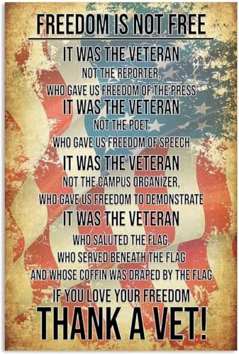 Schild Freiheit Ist Nicht Umsonst. Es War Der Veteran. Wenn Sie Ihre Freiheit Mieben, Danken Sie Einem Veteranen. Metallschild Hängend Deko Für Club Garten Straße Carport S Schild Freiheit Ist Nicht Umsonst. Es War Der Veteran. Wenn Sie Ihre Freiheit Mieben, Danken Sie Einem Veteranen. Metallschild Hängend Deko Für Club Garten Straße Carport S von Generic