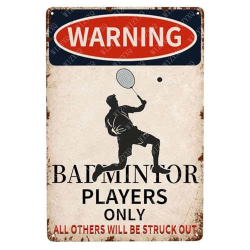 Schilder Warnung: Nur Badmintonspieler, Alle Anderen Werden Aus Dem Spiel Genommen. Schild Vintage Wandkunst Für Badezimmer Küche Büro Schlafzimmer M von Generic