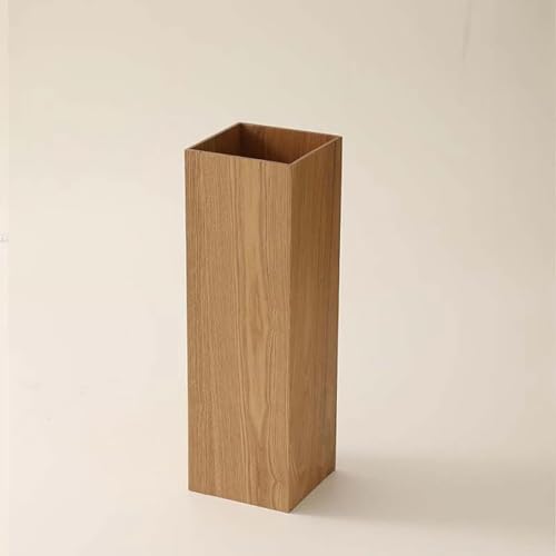 Schirmständer, Schirmhalter for den Eingangsbereich, quadratischer Holz-Organizer for Regenschirme und Spazierstöcke mit abnehmbarem Wasserbehälter, universeller Spazierstockhalter(Light Walnut) von Generic
