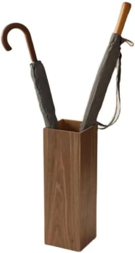 Schirmständer, Schirmhalter for den Eingangsbereich, quadratischer Holz-Organizer for Regenschirme und Spazierstöcke mit abnehmbarem Wasserbehälter, universeller Spazierstockhalter(Walnut) von Generic
