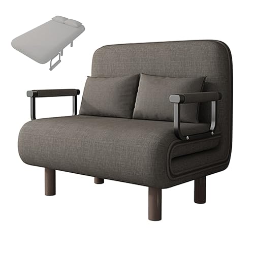 Schlafsessel 3 in 1 mit Schwammmatratze Baumwoll und Leinenstoffe Recamiere mit Schlaffunktion Klappbett mit 5 Fach Verstellbarer Rückenlehne für Wohn, Schlafzimmer(Gray,190 * 80 * 28cm) von Generic