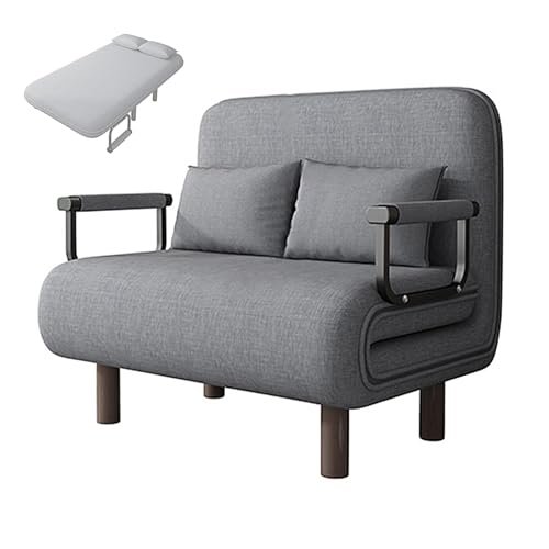 Schlafsessel 3 in 1 mit Schwammmatratze Baumwoll und Leinenstoffe Recamiere mit Schlaffunktion Klappbett mit 5 Fach Verstellbarer Rückenlehne für Wohn, Schlafzimmer(Light Gray,190 * 100 * 28cm) von Generic