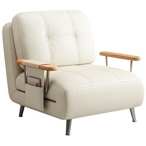 Schlafsessel Klappbar Gästebett 3 in 1 mit Verstellbarer Rückenlehne und Kissen Schlafsofa mit Schlaffunktion Recamiere Chaiselongue für Wohnzimmer Schlafzimmer(White) von Generic