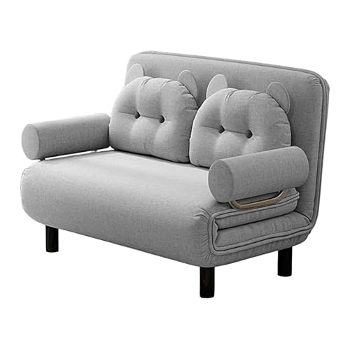 Schlafsessel Klappbar Gästebett mit Matratze und Kissen Chaiselongue Sofa 6 Stufig Verstellbare Rückenlehne Schlafsofa Umwandelbar für Wohnzimmer, Schlafzimmer(Gray,190 * 120 * 26cm) von Generic