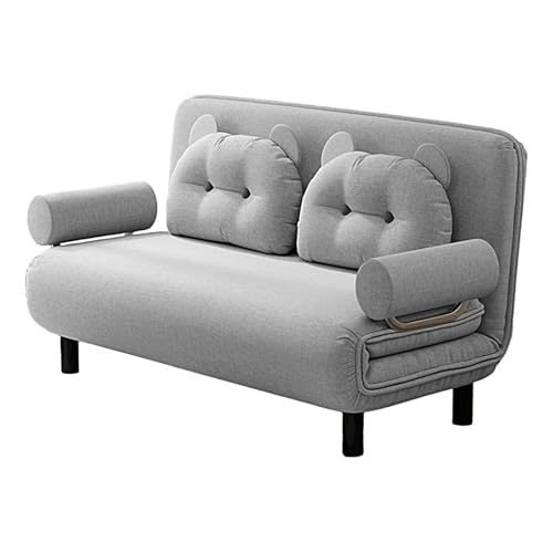 Schlafsessel Klappbar Gästebett mit Matratze und Kissen Chaiselongue Sofa 6 Stufig Verstellbare Rückenlehne Schlafsofa Umwandelbar für Wohnzimmer, Schlafzimmer(Gray,190 * 150 * 26cm) von Generic