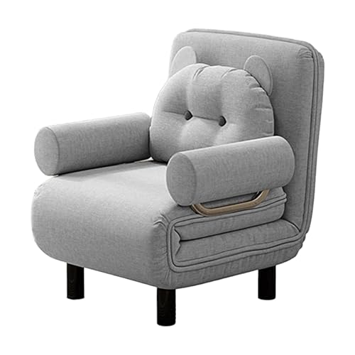 Schlafsessel Klappbar Gästebett mit Matratze und Kissen Chaiselongue Sofa 6 Stufig Verstellbare Rückenlehne Schlafsofa Umwandelbar für Wohnzimmer, Schlafzimmer(Gray,190 * 68 * 26cm) von Generic