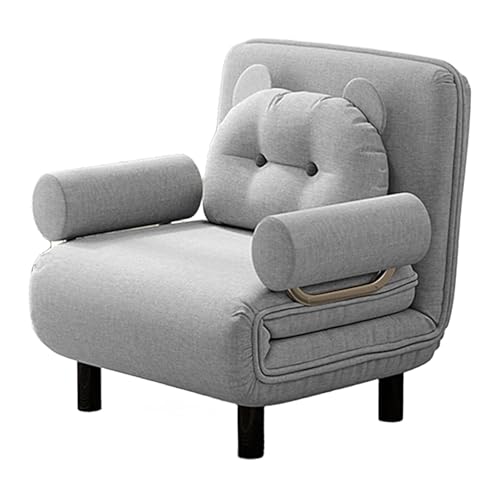Schlafsessel Klappbar Gästebett mit Matratze und Kissen Chaiselongue Sofa 6 Stufig Verstellbare Rückenlehne Schlafsofa Umwandelbar für Wohnzimmer, Schlafzimmer(Gray,190 * 80 * 26cm) von Generic