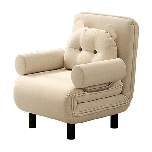 Schlafsessel Klappbar Gästebett mit Matratze und Kissen Chaiselongue Sofa 6 Stufig Verstellbare Rückenlehne Schlafsofa Umwandelbar für Wohnzimmer, Schlafzimmer(Khaki,190 * 68 * 26cm) von Generic