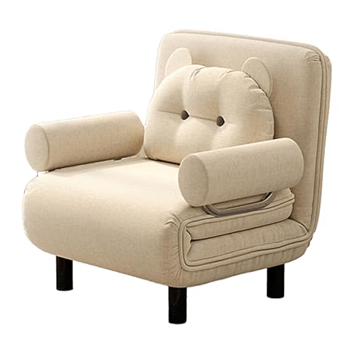 Schlafsessel Klappbar Gästebett mit Matratze und Kissen Chaiselongue Sofa 6 Stufig Verstellbare Rückenlehne Schlafsofa Umwandelbar für Wohnzimmer, Schlafzimmer(Khaki,190 * 80 * 26cm) von Generic