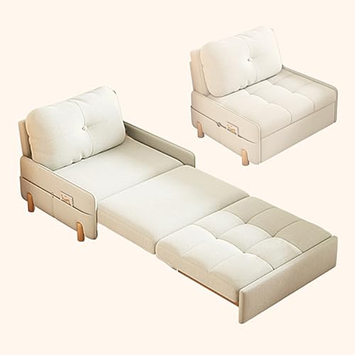 Schlafsessel Klappbar mit Seitentaschen und Massivholzfüßen Klappsofa mit Schlaffunktion 3 in 1 Schlafsofa für Wohnzimmer, Schlafzimmer, Balkon, Arbeitszimmer(196 * 70 * 60cm) von Generic
