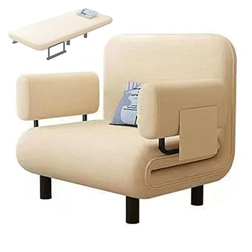 Schlafsessel Mit Bettfunktion 3-in-1 Schlafsofa Umwandelbar Mit Armlehnen Ergonomie Chaiselongue Robuster Stahlrahmen Für Wohnzimmer, Schlafzimmer(Beige,192 * 65 * 28cm) von Generic