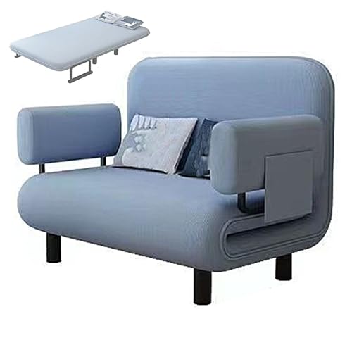 Schlafsessel Mit Bettfunktion 3-in-1 Schlafsofa Umwandelbar Mit Armlehnen Ergonomie Chaiselongue Robuster Stahlrahmen Für Wohnzimmer, Schlafzimmer(Blue,192 * 100 * 28cm) von Generic