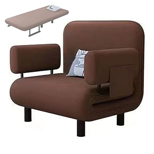 Schlafsessel Mit Bettfunktion 3-in-1 Schlafsofa Umwandelbar Mit Armlehnen Ergonomie Chaiselongue Robuster Stahlrahmen Für Wohnzimmer, Schlafzimmer(Brown,192 * 80 * 28cm) von Generic