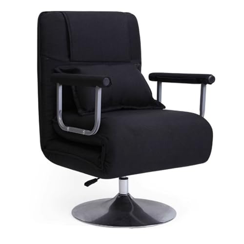 Schlafsessel Recamiere Mit Schlaffunktion Schlafsofa Umwandelbar Stahlrahmen 5-Fach Verstellbare Rückenlehne Hebe Und 360°-Drehung Einfachs Zu Montieren(Black) von Generic