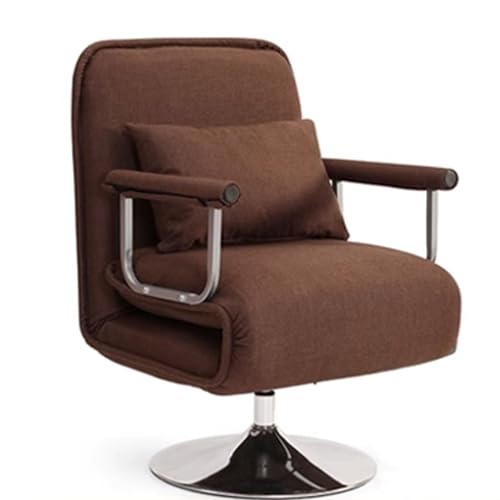 Schlafsessel Recamiere Mit Schlaffunktion Schlafsofa Umwandelbar Stahlrahmen 5-Fach Verstellbare Rückenlehne Hebe Und 360°-Drehung Einfachs Zu Montieren(Brown) von Generic