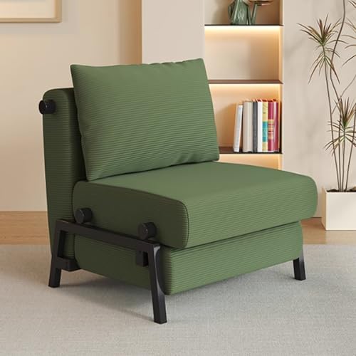 Schlafsessel Schlafsofa 2 In 1 Bettfunktion 5 - Stufig Verstellbare Rückenlehne Cord-Bezug Klappbar Relaxsessel Für Wohnzimmer, Schlafzimmer Oder Büro, Platzsparend(Green,187 * 100 * 26cm) von Generic
