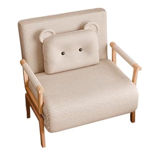 Schlafsessel-Schlafsofa 3 In1 Aus Cord mit Verstellbare Rückenlehne Bettfunktion,mit Kopfkissen Gästebett Klappbar Bis 150kg(Grey) von Generic