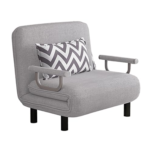 Schlafsessel mit Bettfunktion Gästebett Klappbar mit Schaumstoffmatratze Chaiselongue Sofa 6 Stufig Verstellbare Rückenlehne Belastbarkeit 300kg für Büro, Zuhause(Gray,190 * 80 * 26cm) von Generic
