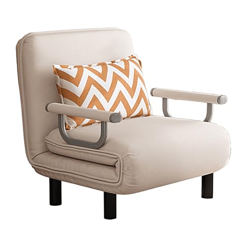 Schlafsessel mit Bettfunktion Gästebett Klappbar mit Schaumstoffmatratze Chaiselongue Sofa 6 Stufig Verstellbare Rückenlehne Belastbarkeit 300kg für Büro, Zuhause(Khaki,190 * 68 * 26cm) von Generic