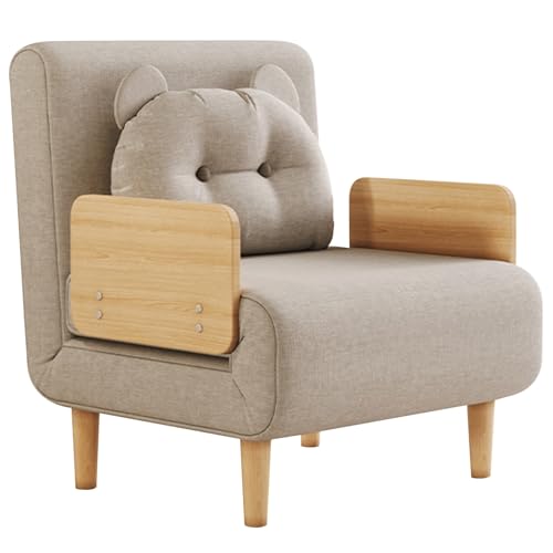 Schlafsessel mit Bettfunktion Multifunktionaler Kompakt Robust Schlafsofa Klappbar mit 5-Fach Verstellbarer Rückenlehne Massivholzbeine für Büro Kleine Häuser(Gray 02) von Generic
