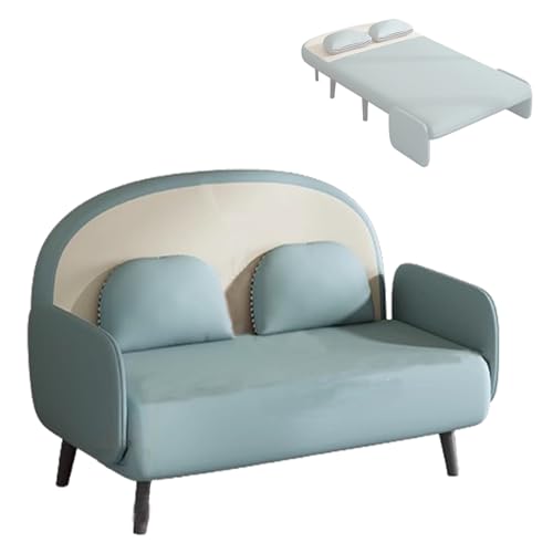 Schlafsofa Sessel Con Schienale Regolabile In 5 Livelli 3 In 1 Umwandelbares Sofabett 2CM Latex & 5CM Schaumstoff Für Wohnzimmer Zuhause Büro Tragfähigkeit Von 250kg(Blue,195 * 120 * 26cm) von Generic