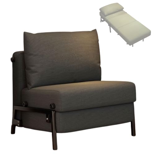 Schlafsofa Umwandelbar Mit Kordstoff Schlafsessel Mit Bettfunktion Kohlenstoffstahlmaterial Hochdichtem Schaum Gästebett Für Schlafzimmer Wohnzimmer(Gray) von Generic